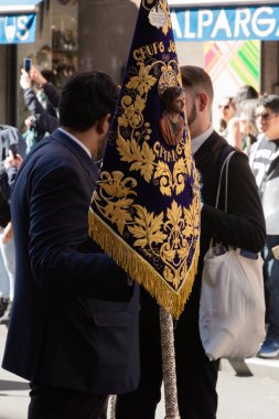 Madrid, İspanya; 2 Nisan 2023: Palm Sunday 'de düzenlenen Kutsal Hafta Töreni, halk arasında 