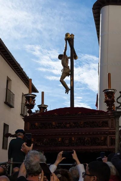Madrid Spanje April 2023 Processie Van Heilige Week Palmzondag Zijaanzicht — Stockfoto