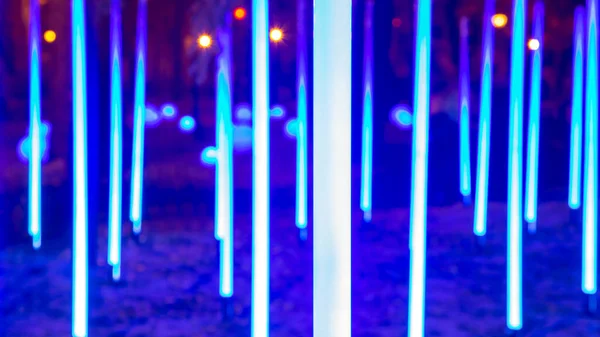 公園内のカラーLed照明 ストリートライトカラーフェスティバルの装飾 — ストック写真