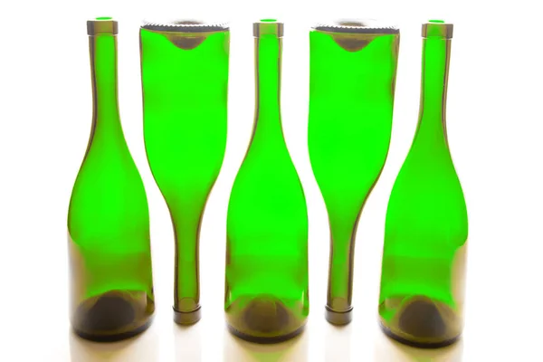 Empty Bottles Wine White Background — Stock Photo, Image