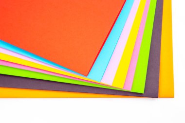 Colored paper set. creativity and creativity. background geometric abstraction