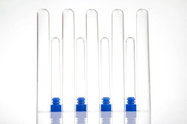 set of medical test tubes isolated on white background