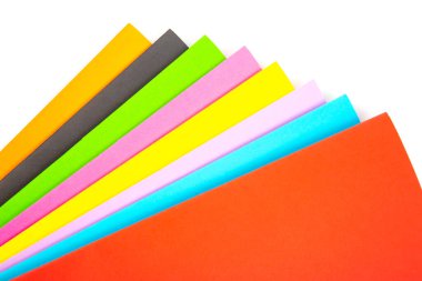 Colored paper set. creativity and creativity. background geometric abstraction