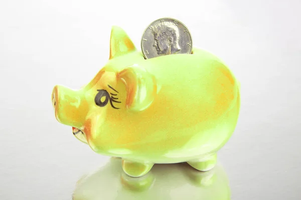 Keramik Spardose Form Eines Schweins Anhäufung Von Finanzmitteln Und Wachstum — Stockfoto