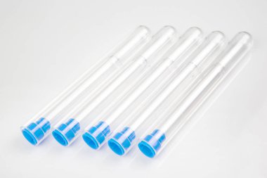 set of medical test tubes isolated on white background