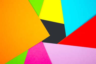 Colored paper set. creativity and creativity. background geometric abstraction