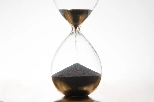 Пісочний Годинник Світлому Фоні Вимірювання Часу Хвилини — стокове фото
