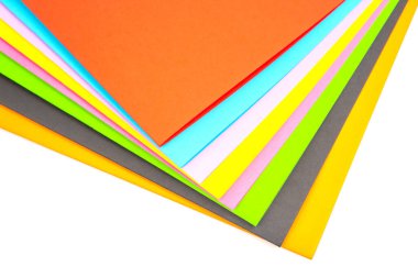 Colored paper set. creativity and creativity. background geometric abstraction