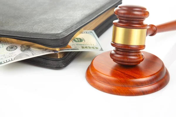 Gavel Justice Background Dollars Corruption Law Buying Judgment — Fotografia de Stock