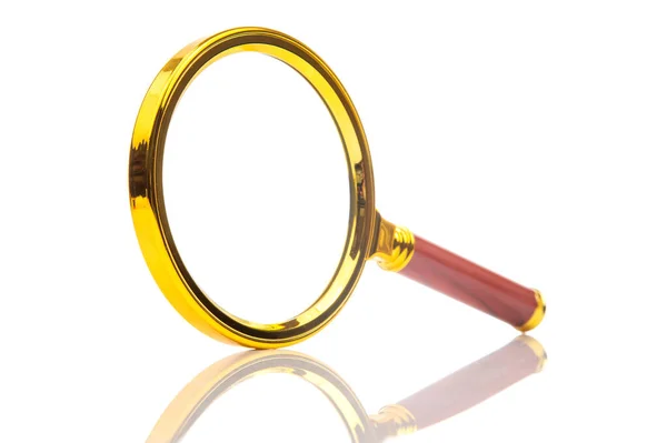 Magnifying Glass White Background Optical Search — Stockfoto