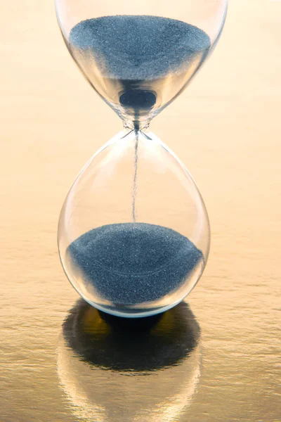 Hourglass Golden Background Time Minute Measurement —  Fotos de Stock