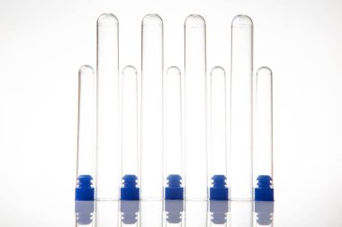 set of medical test tubes isolated on white background