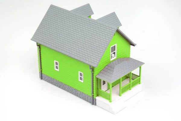 Small Model Apartment Building White Background — Stock Photo, Image
