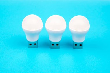 set of small usb led lamps. electricity in modern devices