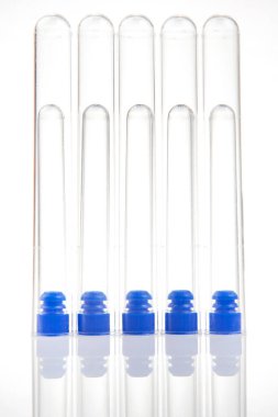 set of medical test tubes isolated on white background