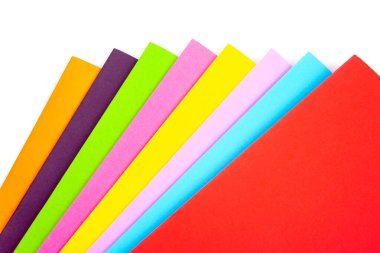 Colored paper set. creativity and creativity. background geometric abstraction