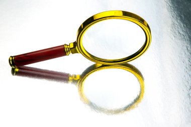 magnifying glass on a white background. optical search
