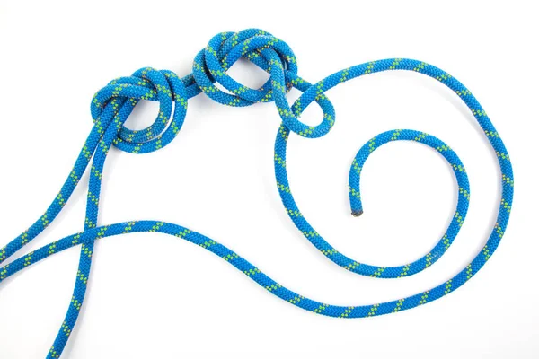Durable Colored Rope Climbing Equipment White Background Knot Braided Cable — Foto Stock