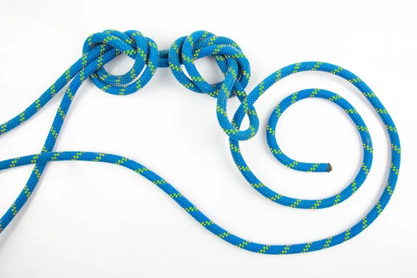 Durable Colored Rope Climbing Equipment White Background Knot Braided Cable — Stockfoto