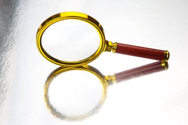 magnifying glass on a white background. optical search