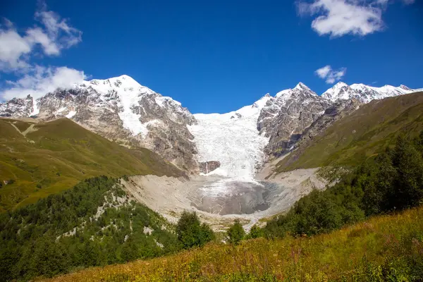 Ghiacciaio Nella Catena Montuosa Del Caucaso Georgia Paesaggio Montano — Foto Stock