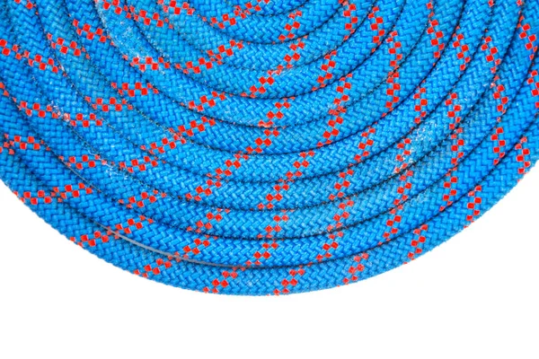 Durable Colored Rope Climbing Equipment White Background Knot Braided Cable — Zdjęcie stockowe
