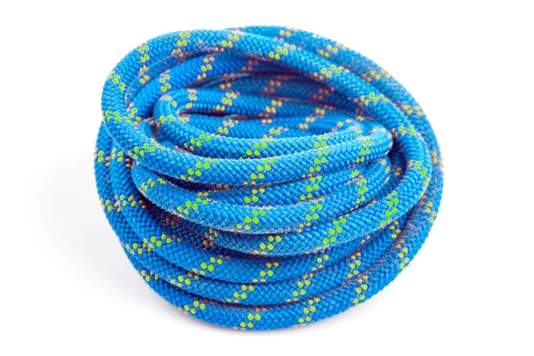 Durable Colored Rope Climbing Equipment White Background Knot Braided Cable — ストック写真