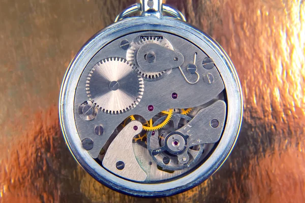 Mechanical Analog Stopwatch Colored Background Time Part Precision Measurement Speed — Stockfoto