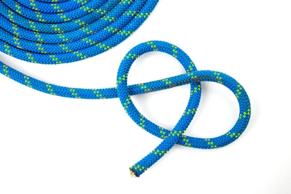 Durable Colored Rope Climbing Equipment White Background Knot Braided Cable —  Fotos de Stock