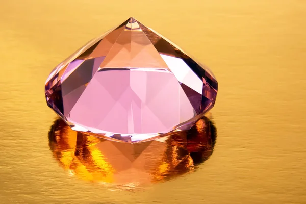 Diamante Sfaccettato Grande Oggetto Geometrico Lusso Ricchezza — Foto Stock