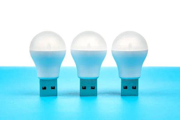 Set Small Usb Led Lamps Electricity Modern Devices — Stock fotografie