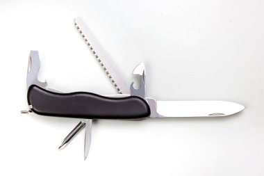 multi folding knife on a white background. clipart