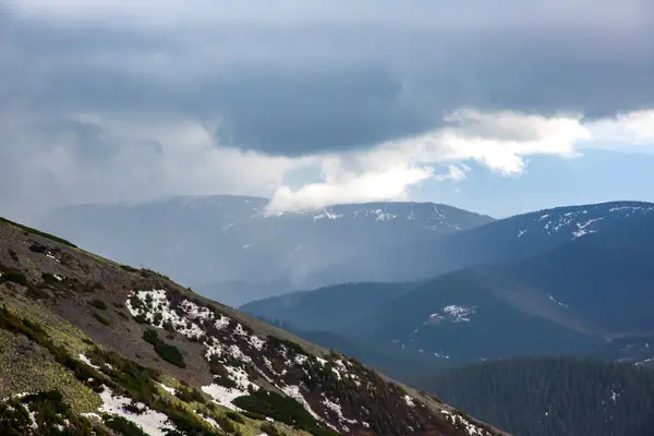 storm clouds in the mountains. mountain landscapes