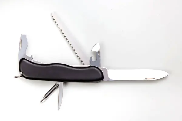 Couteau Pliant Multi Sur Fond Blanc Photo De Stock