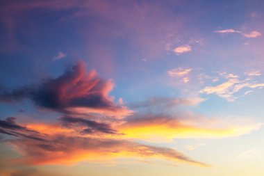 bright colorful sunset in the sky. beauty of nature landscape in the clouds