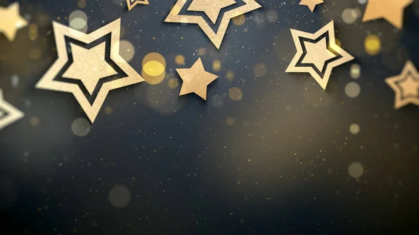 Gold star award frame background with copy space.