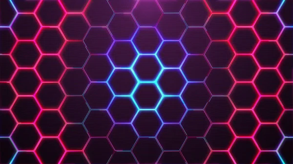 Barevné Futuristické Hexagon Technologie Abstraktní Pozadí — Stock fotografie