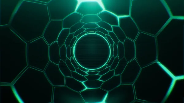 Hexagon Teknik Tunnel Abstrakt Bakgrund — Stockfoto
