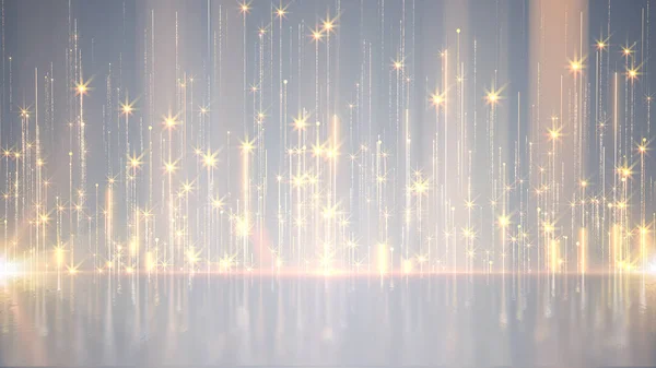 Elegante Goldpartikel Und Sterne Bühnenbeleuchtung Abstrakten Hintergrund — Stockfoto