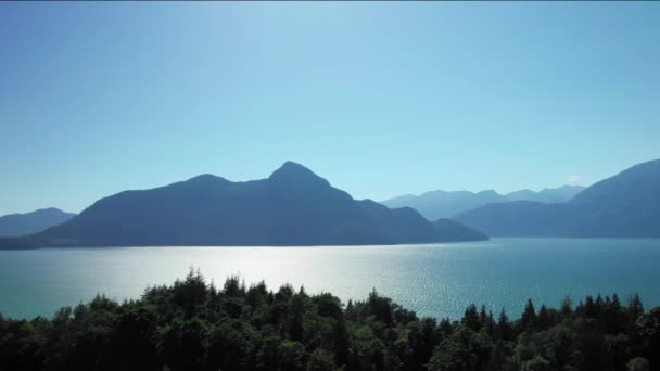 美丽的不列颠哥伦比亚省海洋岛屿空中背景 — 图库视频影像