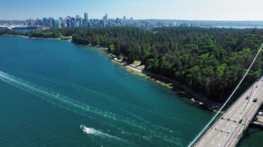 Vancouver 'daki Stanley Park' ın İngiliz Kolombiyası Hava Görüntüsü