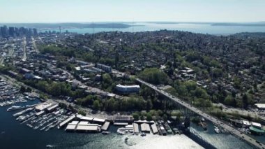 Washington Gölü Gemi Kanalı Seattle Havacılık Manzarası