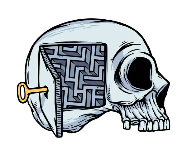 Puzzle Skull Vector Illustration — Stock Vector