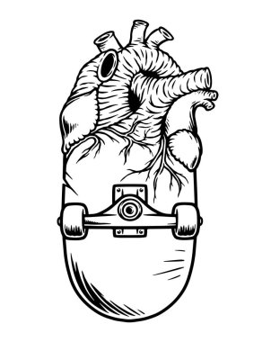 Kaykay ve kalp şekli çizimi