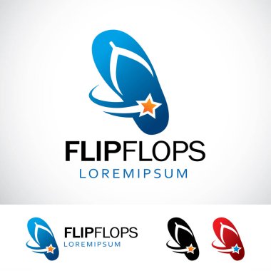 Flip Flops Vektör Logo Tasarım Şablonu