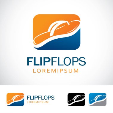 Flip Flops Vektör Logo Tasarım Şablonu