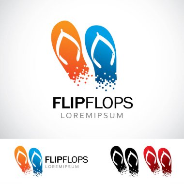 Flip Flops Vektör Logo Tasarım Şablonu