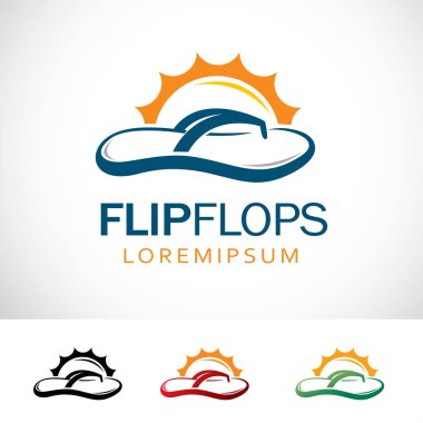 Flip Flops Vektör Logo Tasarım Şablonu