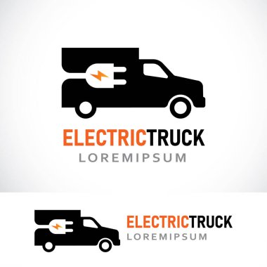 elektrikli kamyon logo tasarım şablonu