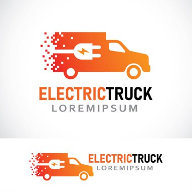 elektrikli kamyon logo tasarım şablonu